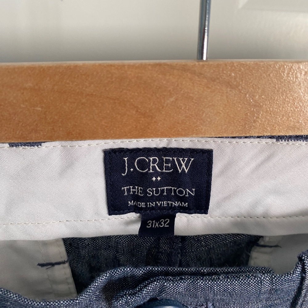 J.Crew The Sutton blue chambray/linen-like pant - Picture 2 of 3
